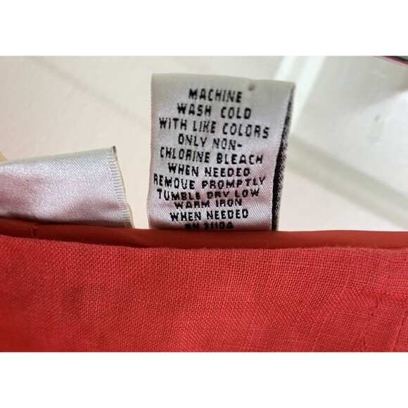 Kim Rogers Coral Linen Lined Midi Flared Skirt Sz 10 - Picture 7 of 7